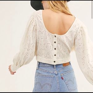 NWT Free People Petunia Eyelet Top